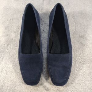 Donald J Pliner Shoes Womens 7.5 M Loafers Casual Comfort Blue Suede Slip On